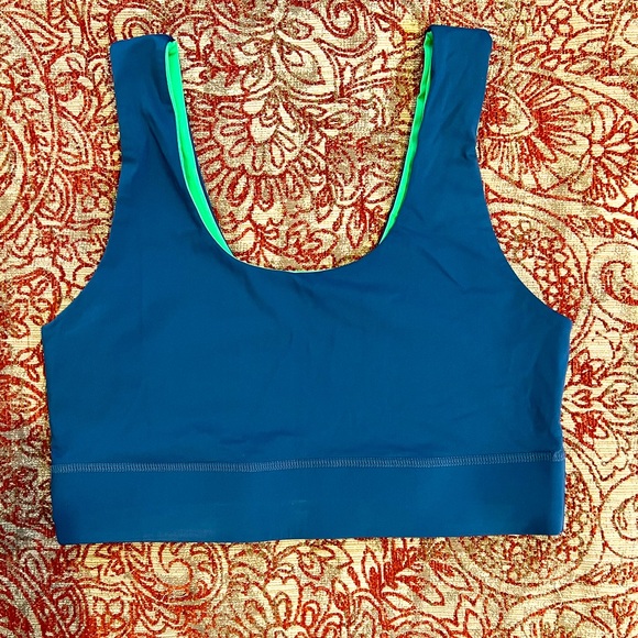 Fabletics Large Blue/Green Reversible Sports Bra - Picture 2 of 4